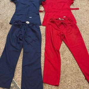 Scrub, bundle, Grey’s Anatomy, red, and blue set.